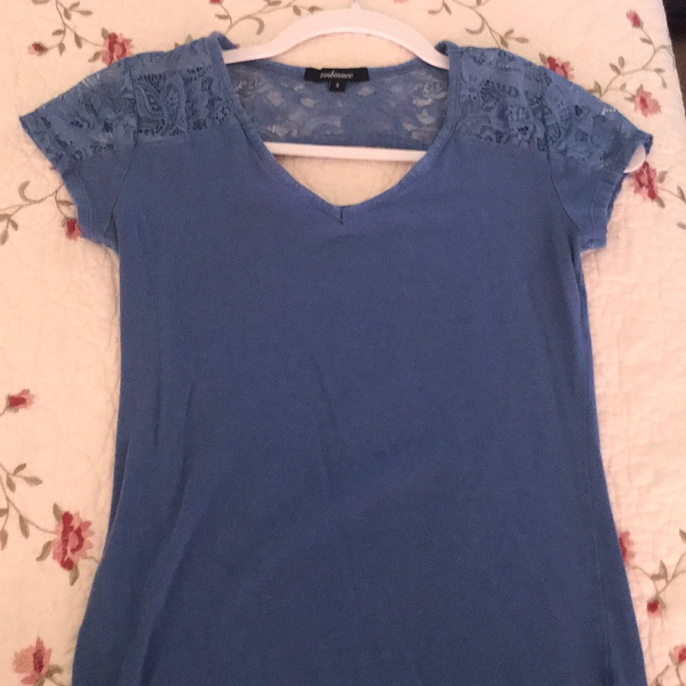 Short sleeved blue shirt